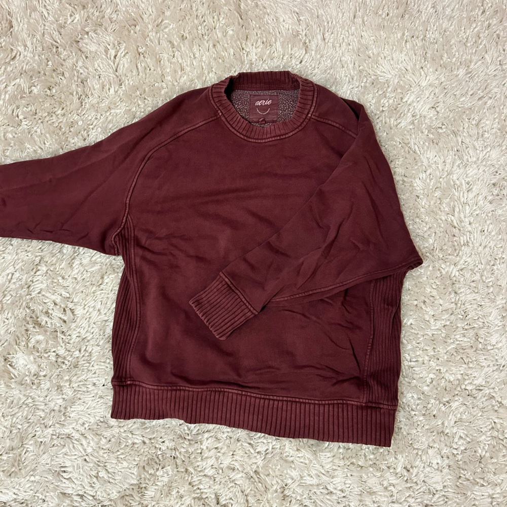 Aerie Oversized Magenta Crew Neck